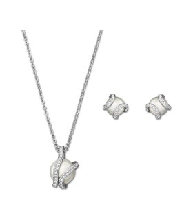 Swarovski Pearls Nude set necklace and earrings - 1081922