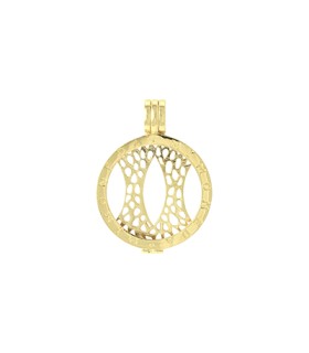 Mi Moneda silver yellow gold plated pendant m - PEN-02-M