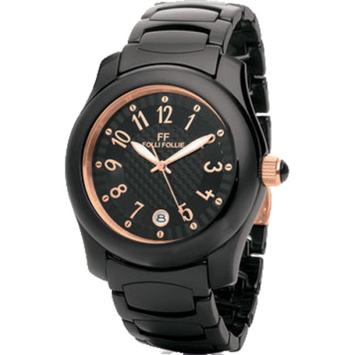 Folli Follie wist black ceramic quartz watch WF9F002BDM 6015.0658