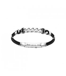 Zancan Silver bracelet with black - EXB800-NE