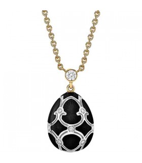 Fabergé Heritage diamond black petite egg pendant - 3595