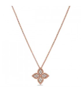 Roberto Coin Princess Flower rose gold and diamonds pendant - ADR777CL0680